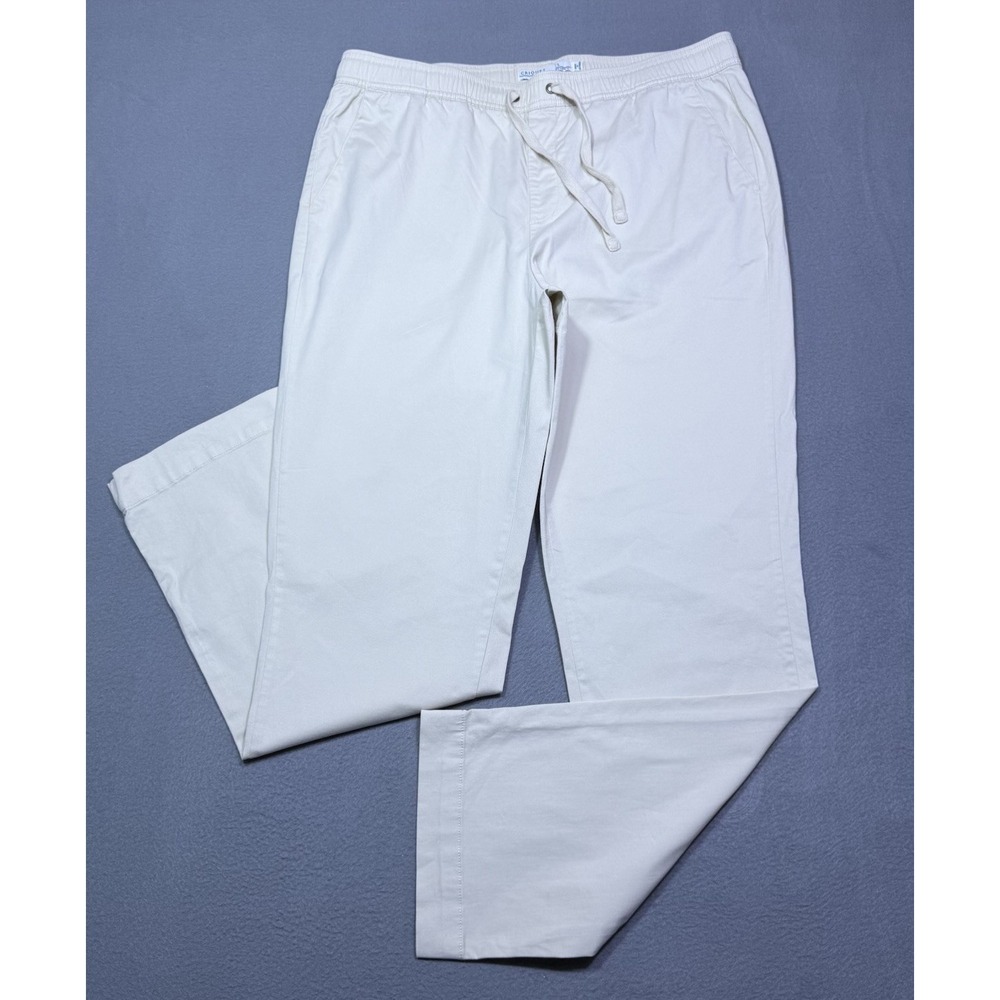Criquet Pants Mens L 35x30 Cream Drawstring Stretch Normcore Athleisure Golf